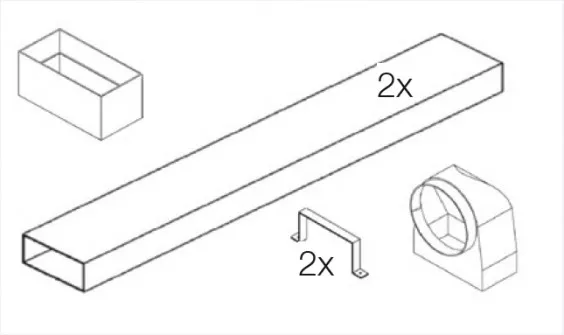Solarventi Keller Boden Absaugset (2 m Flachkanal)