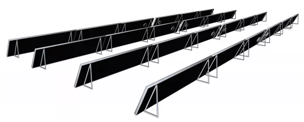 Solar-Warmluftanlage Rückansicht