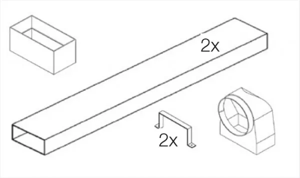 Solarventi Keller Boden Absaugset (2 m Flachkanal)